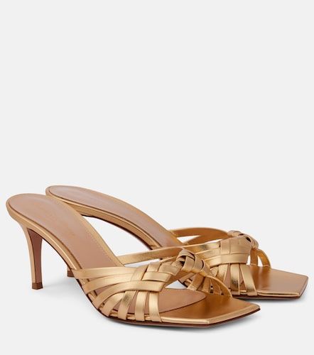Mules en cuir métallisé - Gianvito Rossi - Modalova