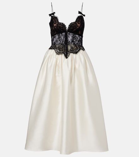 Robe midi en dentelle et taffetas - Self-Portrait - Modalova