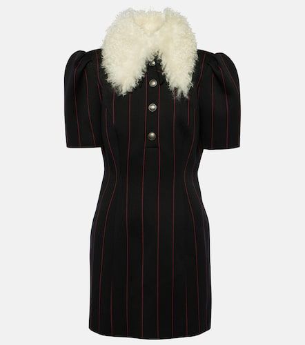 Robe en laine mélangée à rayures - Alessandra Rich - Modalova