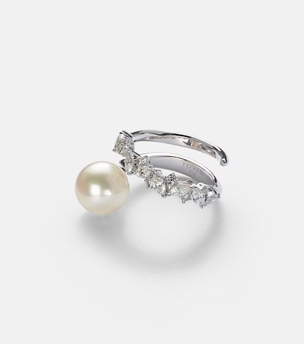 Bague en or blanc 18 ct, diamants et perle - Yeprem - Modalova