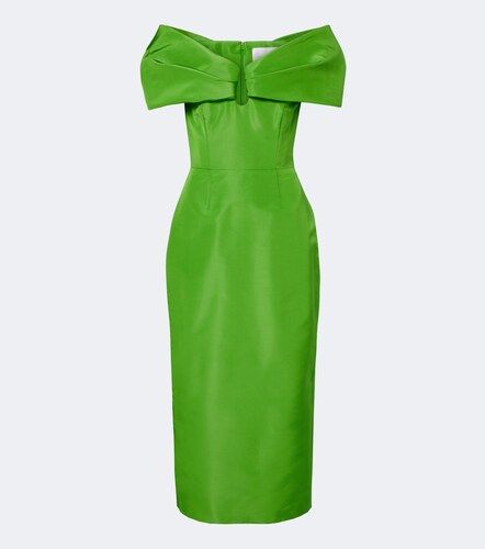 Robe de cocktail à encolure bardot en soie - Carolina Herrera - Modalova