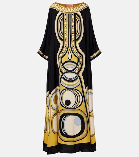 Robe longue Muumuu en soie à imprimé - La DoubleJ - Modalova