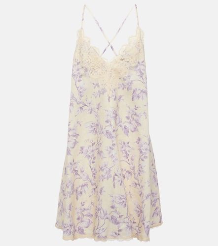 Robe nuisette Halliday en lin à imprimé floral et dentelle - Zimmermann - Modalova