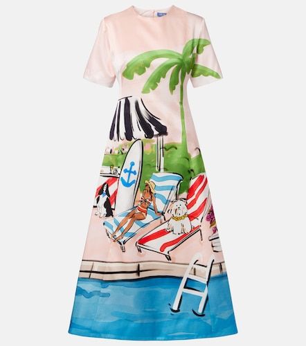 Robe midi Caroline en coton et soie - Leo Lin - Modalova