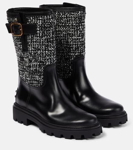 Tod's Bottes en cuir et tweed - Tod's - Modalova