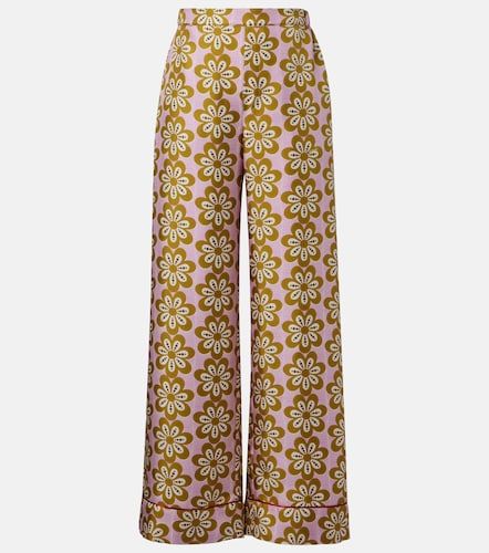 Pantalon de pyjama en soie à fleurs - La DoubleJ - Modalova