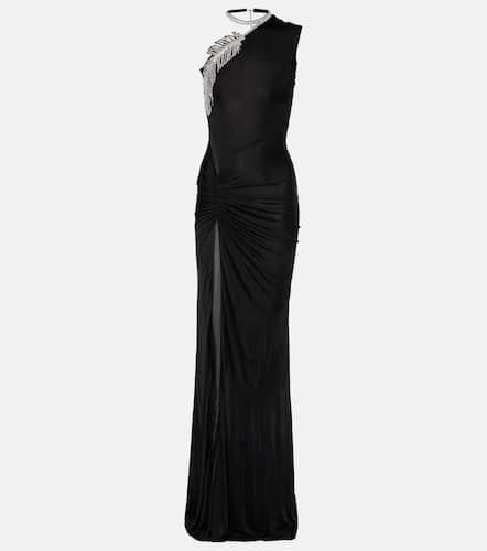 Robe longue Crystal Feather en jersey - David Koma - Modalova