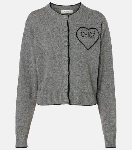 Chloé Cardigan en laine et cachemire à logo - Chloe - Modalova