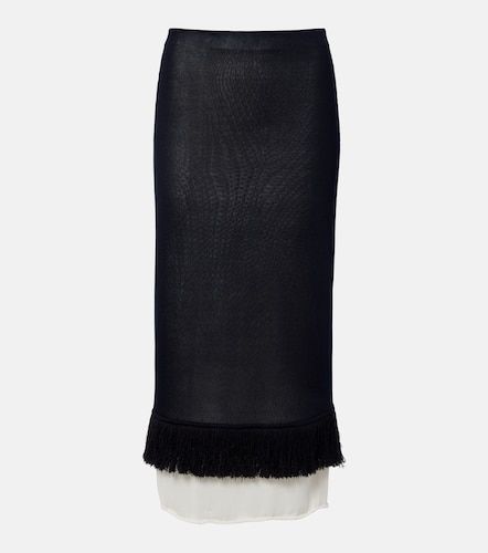 Jupe midi en maille de soie - Bottega Veneta - Modalova