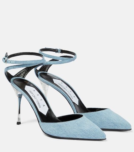 X Sergio Rossi – Escarpins Marquise en jean - Area - Modalova