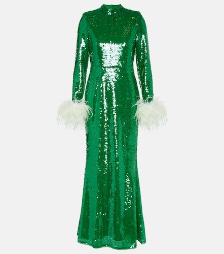 Robe à sequins et plumes - Self-Portrait - Modalova