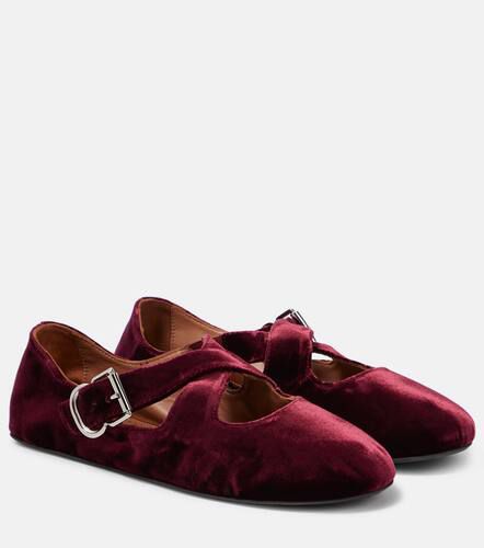 Alaïa Ballerines Criss Cross en velours - Alaia - Modalova