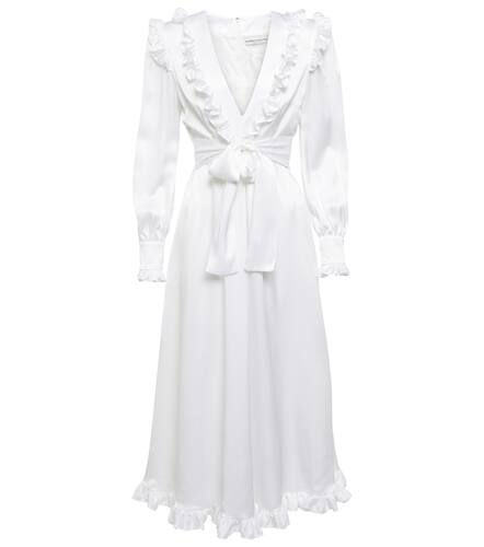 Robe de mariée midi en satin de soie - Alessandra Rich - Modalova