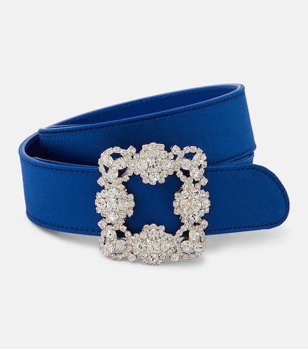 Ceinture Hangisi en satin à cristaux - Manolo Blahnik - Modalova