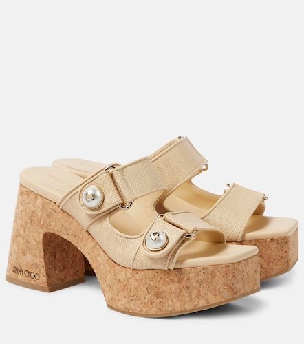 Mules Fayence en toile à plateforme - Jimmy Choo - Modalova