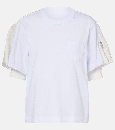 T-shirt en jersey de coton et sergé - Sacai - Modalova
