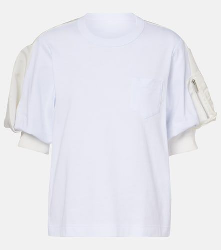 T-shirt en jersey de coton et sergé - Sacai - Modalova