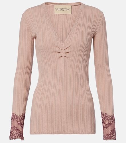 Pull en cachemire à détails en dentelle - Valentino - Modalova