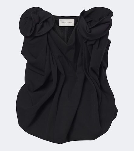 Top en laine mélangée à appliqués floraux - Magda Butrym - Modalova