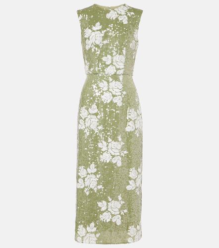 Robe midi à sequins et fleurs - Erdem - Modalova