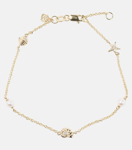 Bracelet Shells en or 14 ct, diamants et perles d'eau douce - Sydney Evan - Modalova