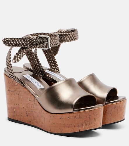 Sandales compensées Jory en cuir métallisé - Jimmy Choo - Modalova