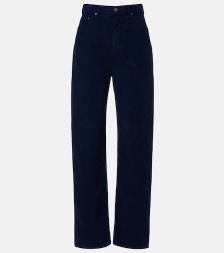Pantalon droit à taille haute en velours côtelé - Victoria Beckham - Modalova