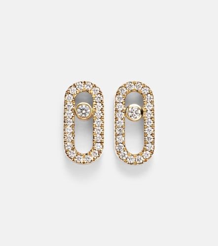 Boucles d'oreilles Move Uno en or 18 ct et diamants - Messika - Modalova