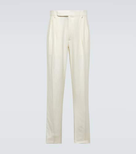 Pantalon droit en soie et lin - Ralph Lauren Purple Label - Modalova