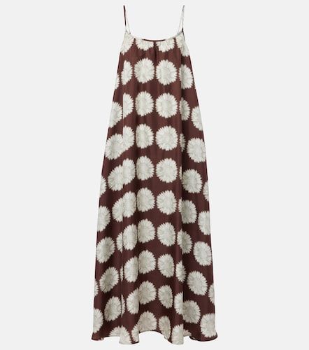 Robe longue Napoli en soie à fleurs - Asceno - Modalova