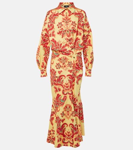 Robe longue en coton et soie à imprimé - Etro - Modalova
