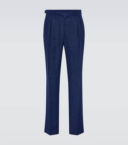 Pantalon droit en lin, soie et coton - Ralph Lauren Purple Label - Modalova