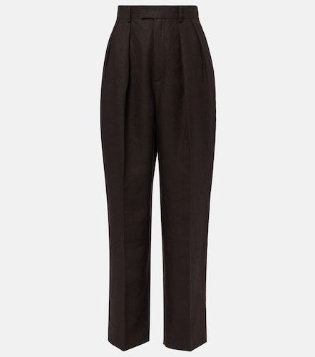 Pantalon droit à taille haute en lin - Loro Piana - Modalova