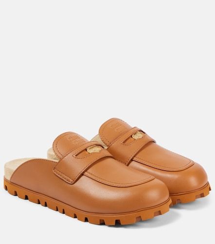 Miu Miu Mules en cuir à logo - Miu Miu - Modalova