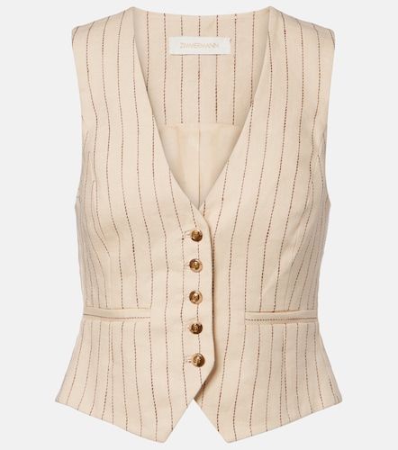 Gilet de costume rayé en lin - Zimmermann - Modalova