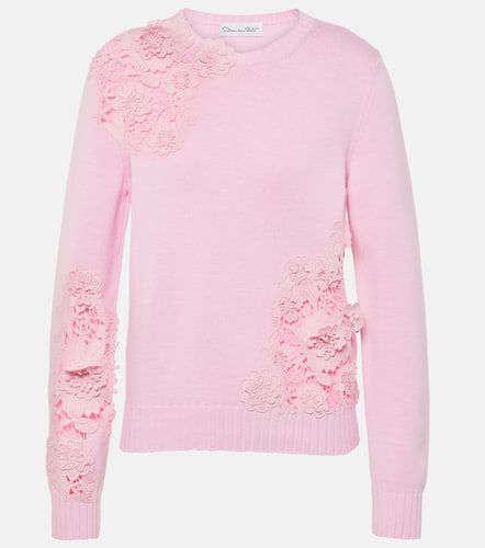 Pull en coton à fleurs - Oscar de la Renta - Modalova