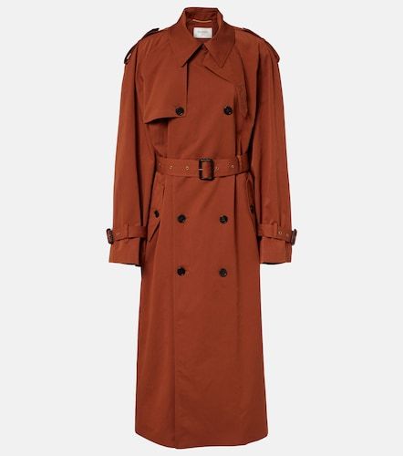 Trench-coat oversize en coton et soie - Saint Laurent - Modalova
