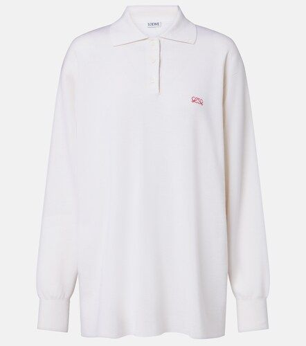 Pull polo Double L en cachemire et soie mélangés - Loewe - Modalova