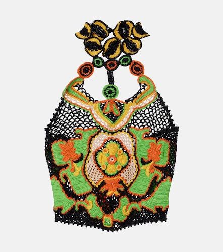 Crop top en crochet de coton floral - Etro - Modalova