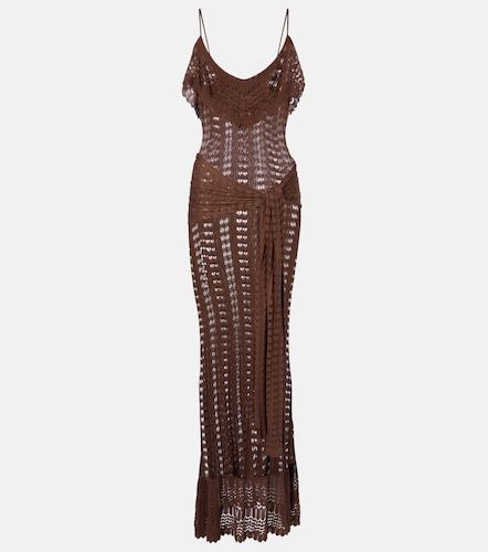 Robe longue en maille pointelle à volants - Aya Muse - Modalova