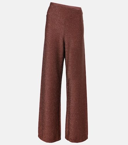 Pantalon ample taille haute en lamé - Johanna Ortiz - Modalova