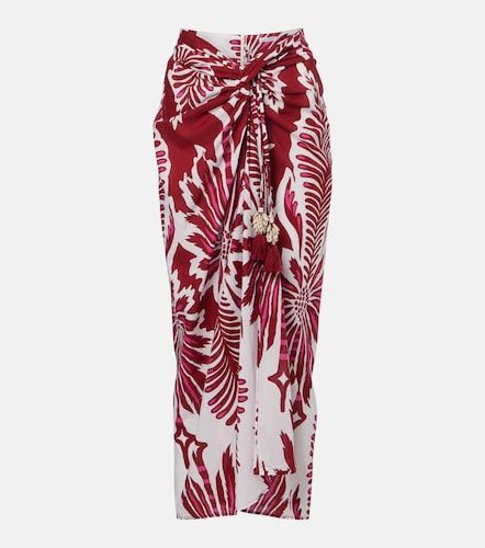 Jupe midi Uma en coton à fleurs - Poupette St Barth - Modalova