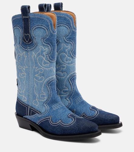 Ganni Santiags en denim - Ganni - Modalova