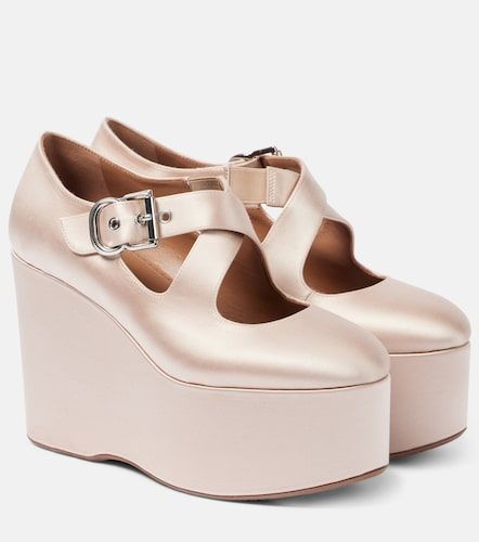 Alaïa Escarpins compensés 110 en satin - Alaia - Modalova