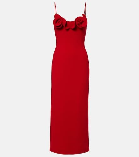 Robe en laine mélangée à appliqués floraux - Magda Butrym - Modalova