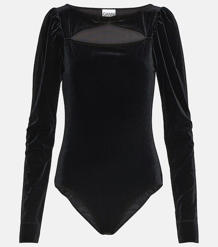 Body à découpes en jersey de velours - Ganni - Modalova
