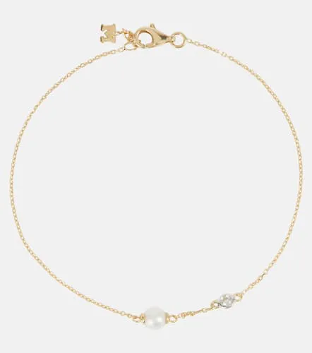 Bracelet chaîne en or 14 ct, diamants et perles - Mateo - Modalova