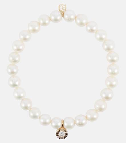 Bracelet en or 14 ct, perles et diamant - Sydney Evan - Modalova