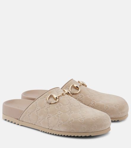 Gucci Mules Horsebit GG en daim - Gucci - Modalova