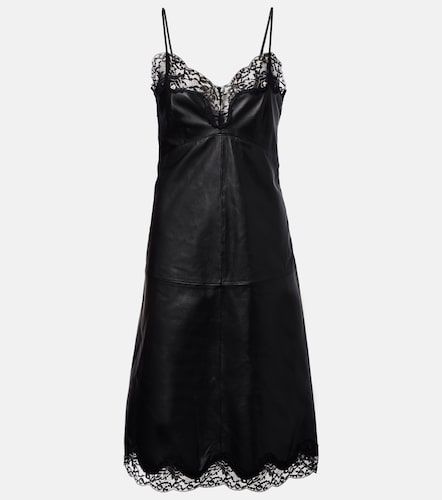 Robe en cuir et dentelle - Magda Butrym - Modalova